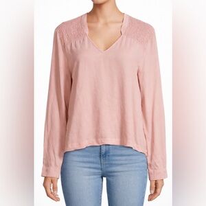 Anthropologie Cloth & Stone Blush Long Sleeve Blouse
